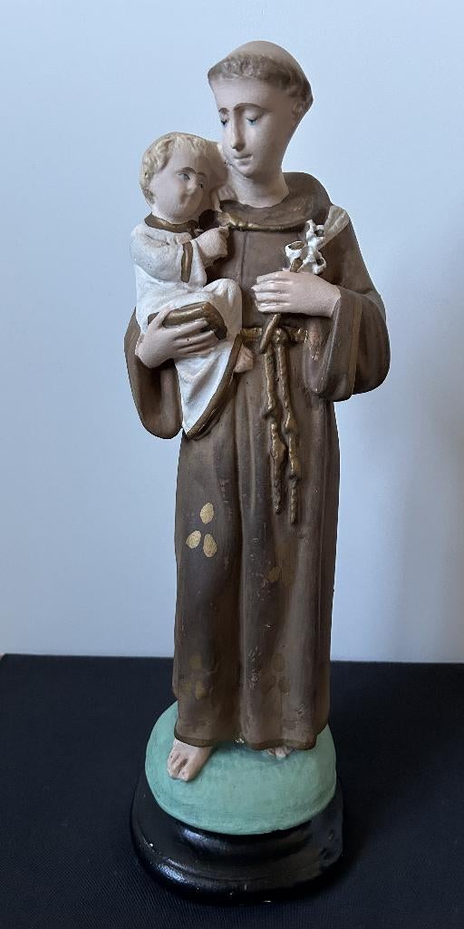 Mooi Beeld Sint Antonius - Gips - 44cm, Antiek en Kunst, Antiek | Religieuze voorwerpen, Ophalen of Verzenden