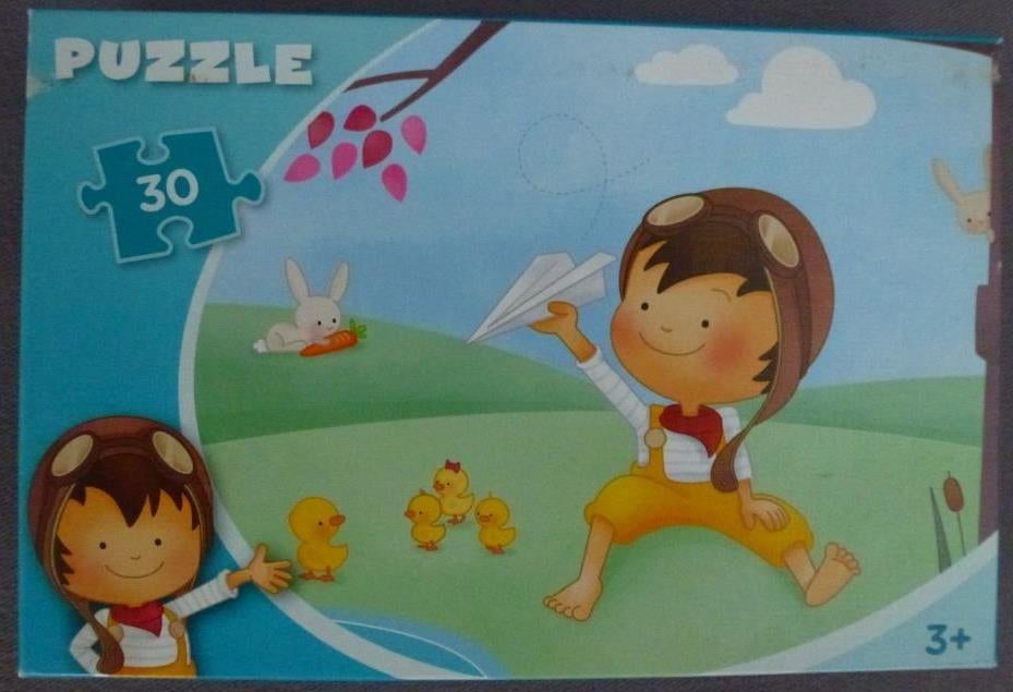 puzzle avion pilote 30 pièces 3+, Enfants & Bébés, Enlèvement ou Envoi, 10 à 50 pièces, Utilisé, 2 à 4 ans