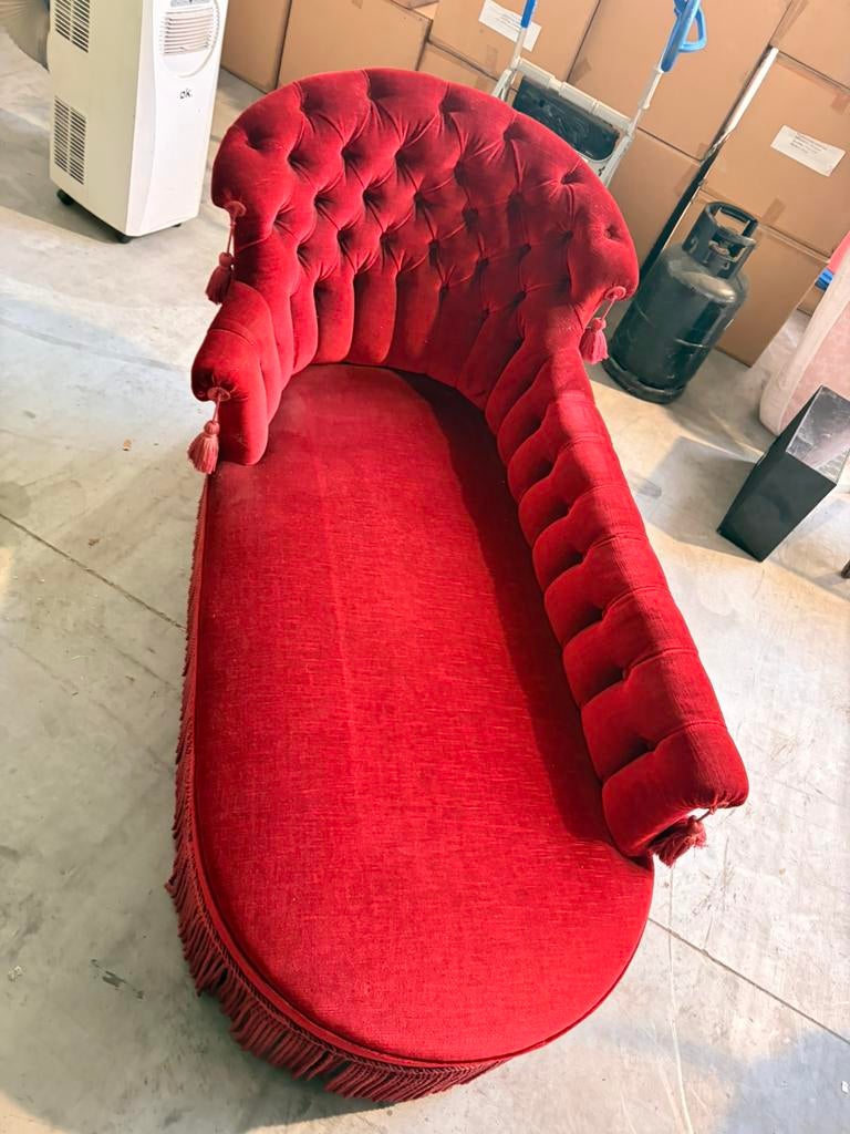 Méridienne style baroque en velour, Maison & Meubles, Canapés | Sofas & Chaises Longues, Enlèvement, Comme neuf