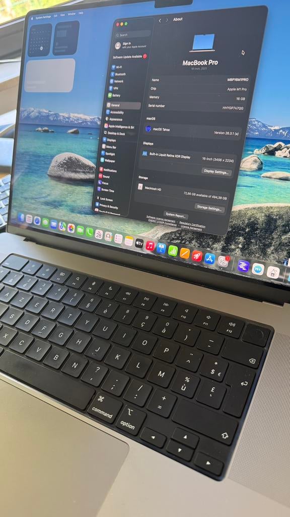 16 inch MacBook Pro M1 Pro, MacBook Pro, 512 GB, 16 pouces, Comme neuf