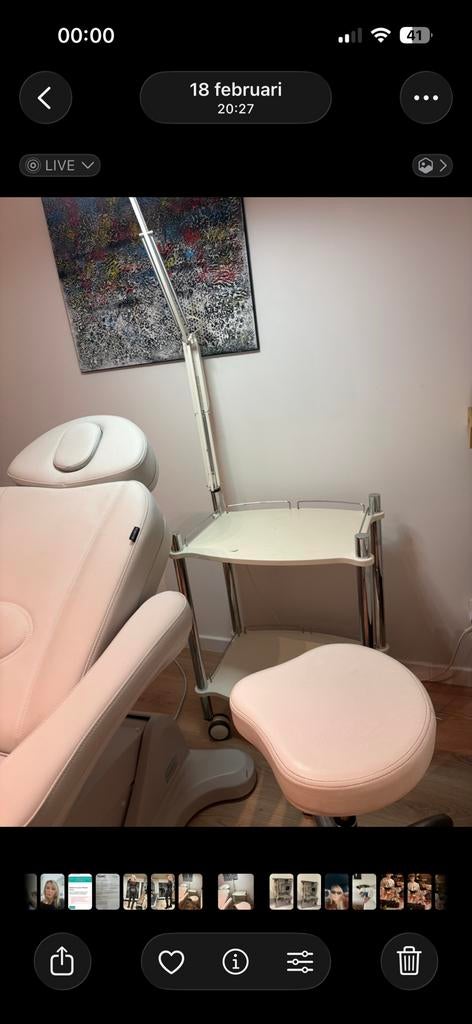 Professionele cosmetische werkwagen met lamp