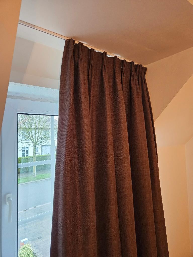 Gordijnen, Huis en Inrichting, Stoffering | Gordijnen en Lamellen, Ophalen, Bruin, 100 tot 150 cm, 150 tot 200 cm