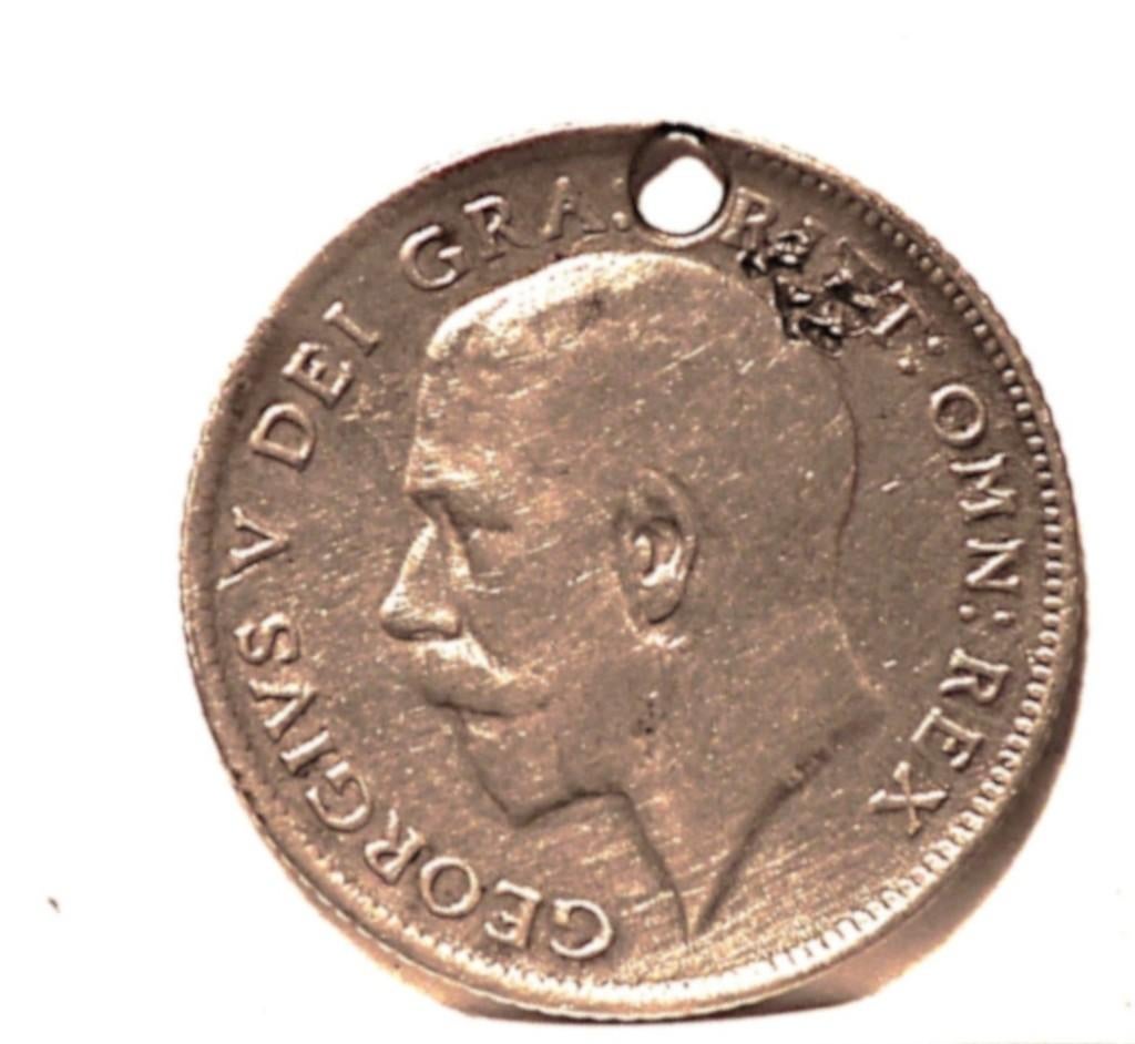 Historisch bevrijdingssouvenir: bewerkte Britse sixpence., Timbres & Monnaies, Monnaies | Europe | Monnaies non-euro, Argent, Enlèvement ou Envoi