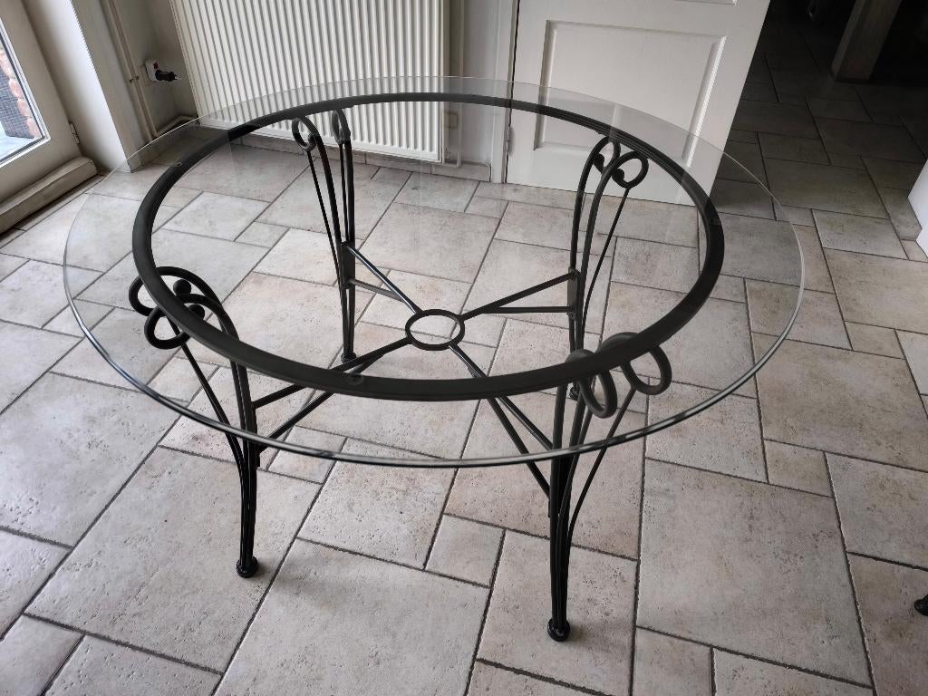 Table ronde en verre, Maison & Meubles, Enlèvement, Comme neuf, Verre