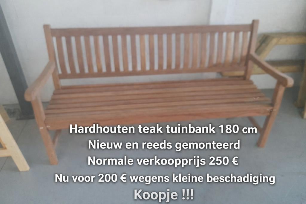 Nieuwe teak tuinbank koopje, Tuin en Terras, Tuinbanken, Ophalen