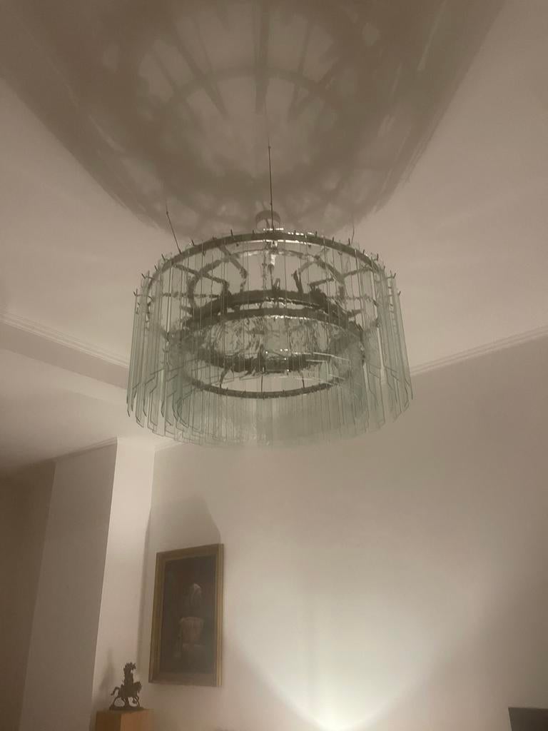 Chandeliers, Huis en Inrichting, Lampen | Plafondlampen, Ophalen, Gebruikt, Glas