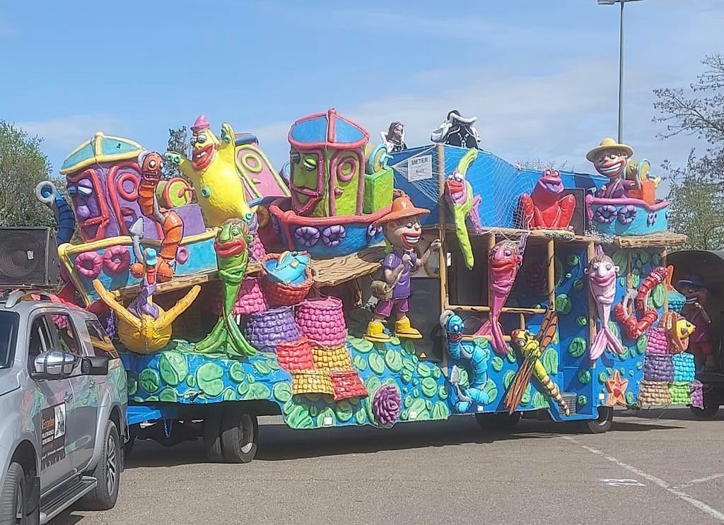 Polyester carnavalswagen te koop, Hobby en Vrije tijd, Feestartikelen, Ophalen, Zo goed als nieuw, Overige typen