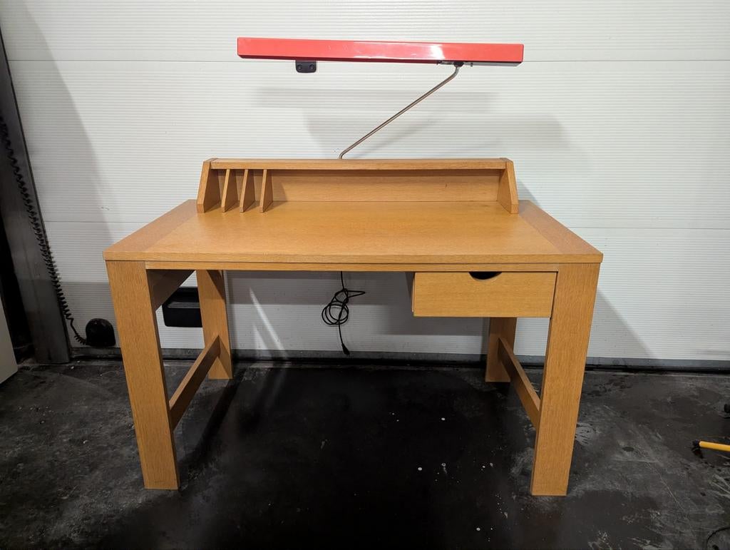 Magnifique bureau vintage scandinave avec lampe d'architecte, Enlèvement