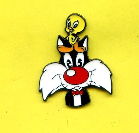 Rare pins titi et gros minet le chat ( warner bros ) t365, Verzenden, Zo goed als nieuw, Figuurtje, Speldje of Pin