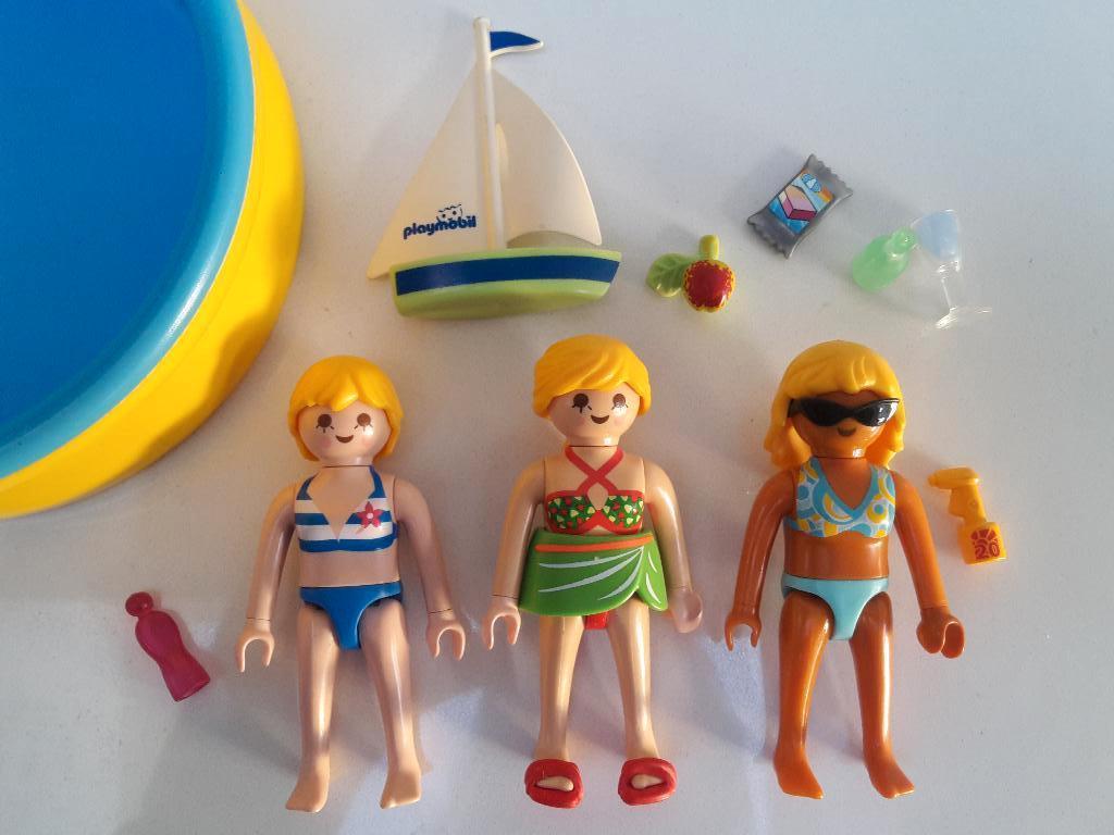 3 Playmobil meisjes aan het zwembad, 14 onderdelen, Ophalen of Verzenden, Zo goed als nieuw, Los Playmobil