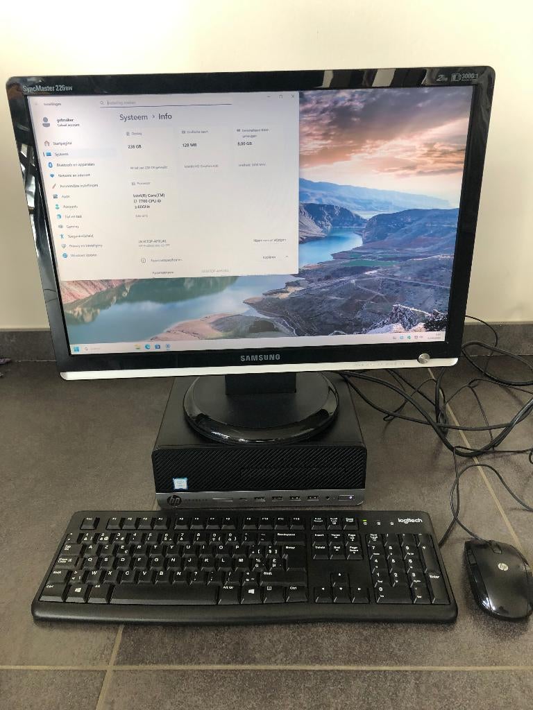 Snelle HP i7 Computer + Scherm – SSD – Complete Set- win11, Ophalen, Met monitor, 8 GB, Refurbished