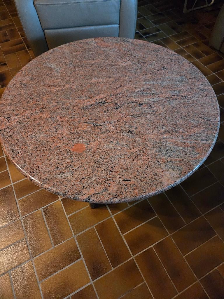 Ronde granieten salontafel – massief steen, uniek, Huis en Inrichting, Ophalen, Zo goed als nieuw, Overige materialen