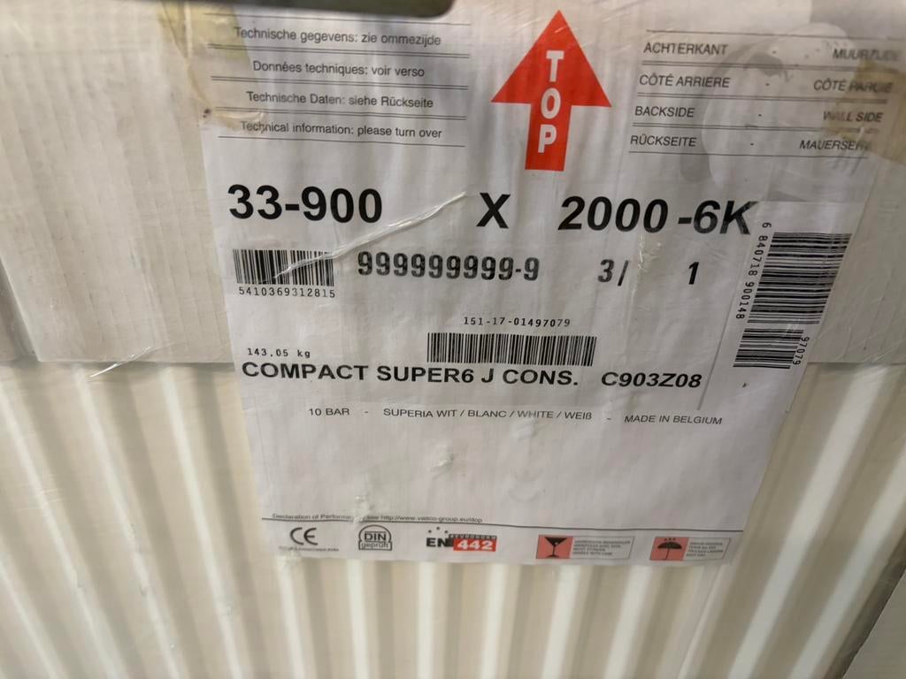 3 Radiator(s) NIEUW nog verpakt, Doe-het-zelf en Bouw, Ophalen, Hoog rendement (Hr), Radiator, Nieuw