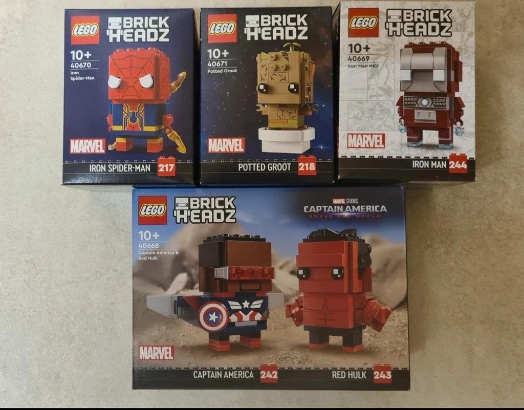 Lego brickheadz Marvel 40668, 40669, 40670 en 40671, Ophalen, Nieuw, Complete set, Lego
