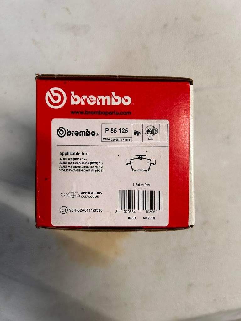 Brembo remblokken P85 125 golf7 , audi a3, Ophalen, Audi