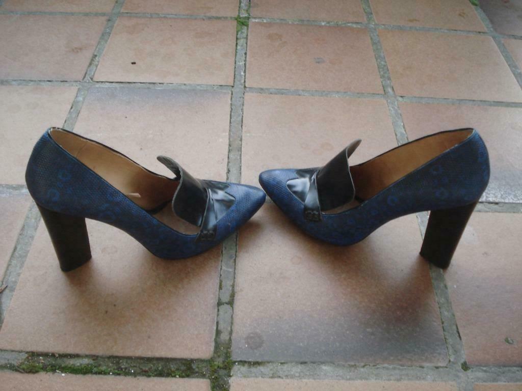 Gratis verzenden zwarte leren 90s vintage blokhak pumps mt38, Verzenden, Zwart, Zo goed als nieuw, Schoenen met hoge hakken