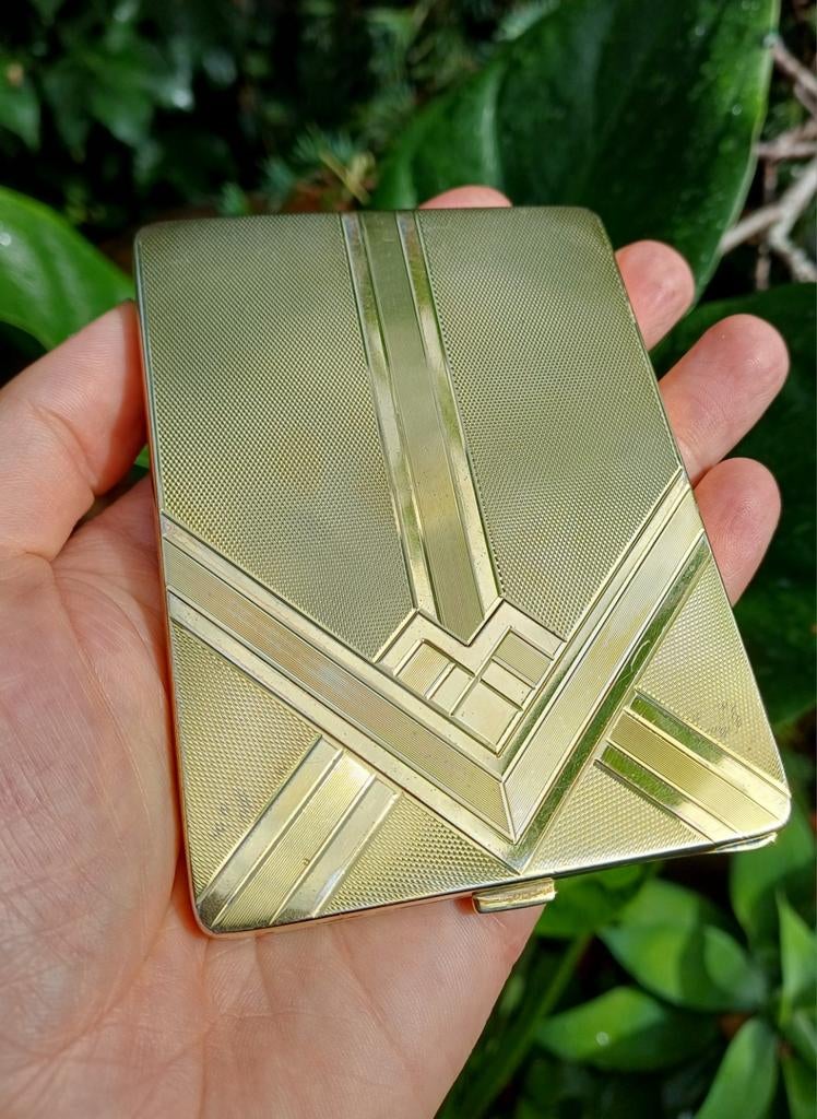 Art deco sigaretten doos, Ophalen of Verzenden, Goud, Goud