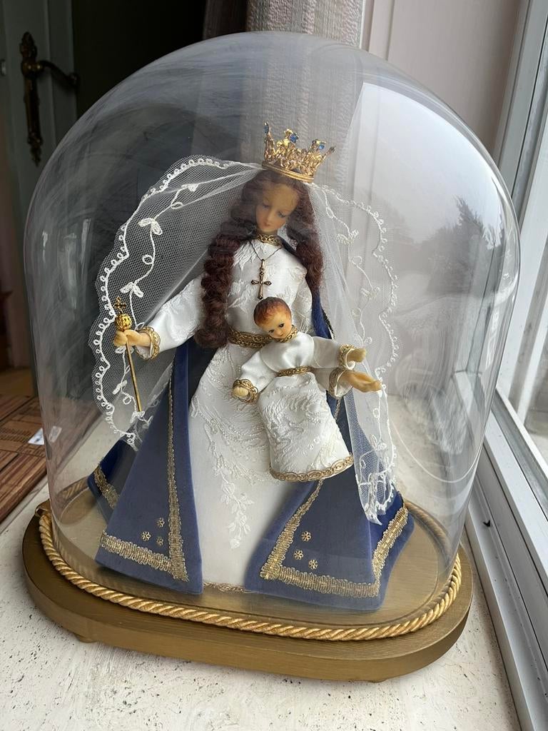 Beeld onder globe Maria en Jezus, Enlèvement, Comme neuf