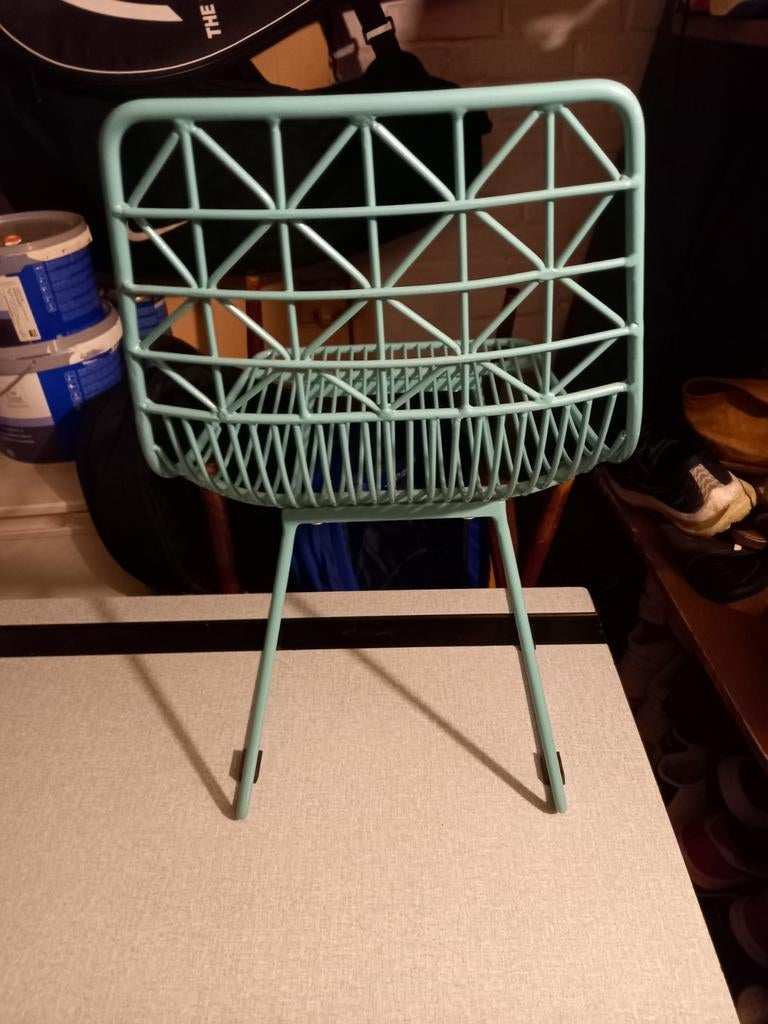 kinderstoel. draadstoel. prima staat. tijdloos. blauwgroene, Ophalen, Overige kleuren, Vintage, Zo goed als nieuw