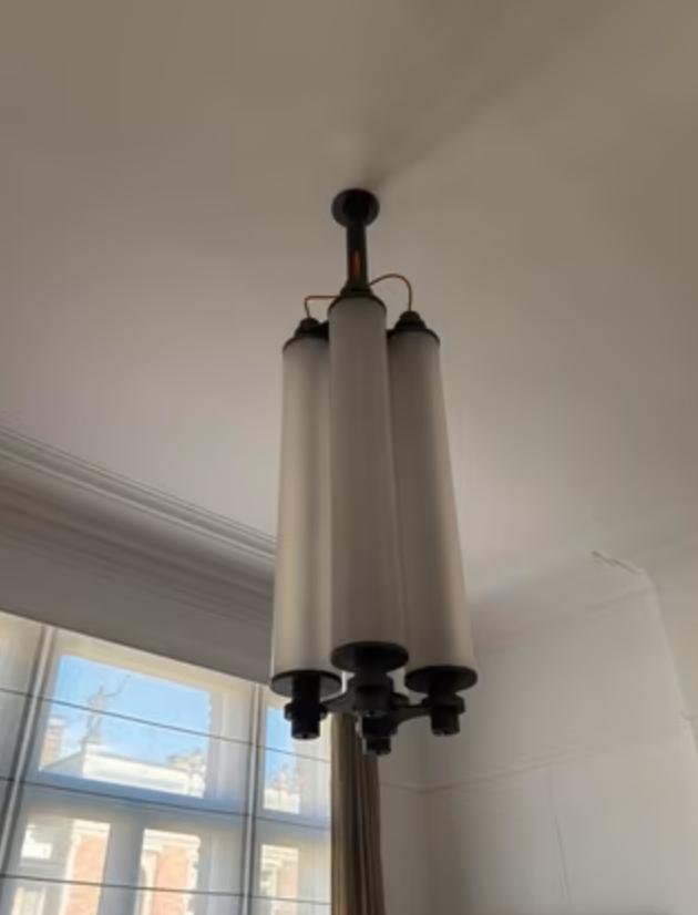Exclusieve hanglamp 'MODULAR' by "FRITZ FRYER"..., Maison & Meubles, Lampes | Suspensions, Comme neuf, 75 cm ou plus, Synthétique