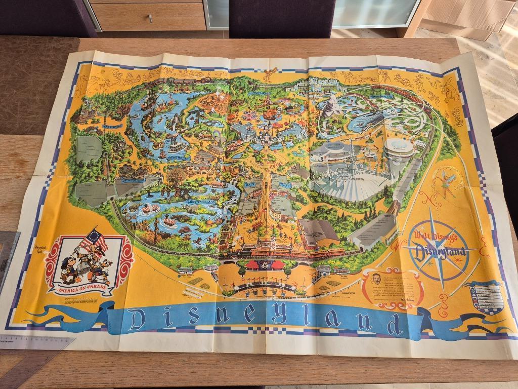 Oude kaart Disneyland Anaheim (voor de echte verzamelaar), Verzamelen, Disney, Ophalen of Verzenden, Overige figuren, Gebruikt