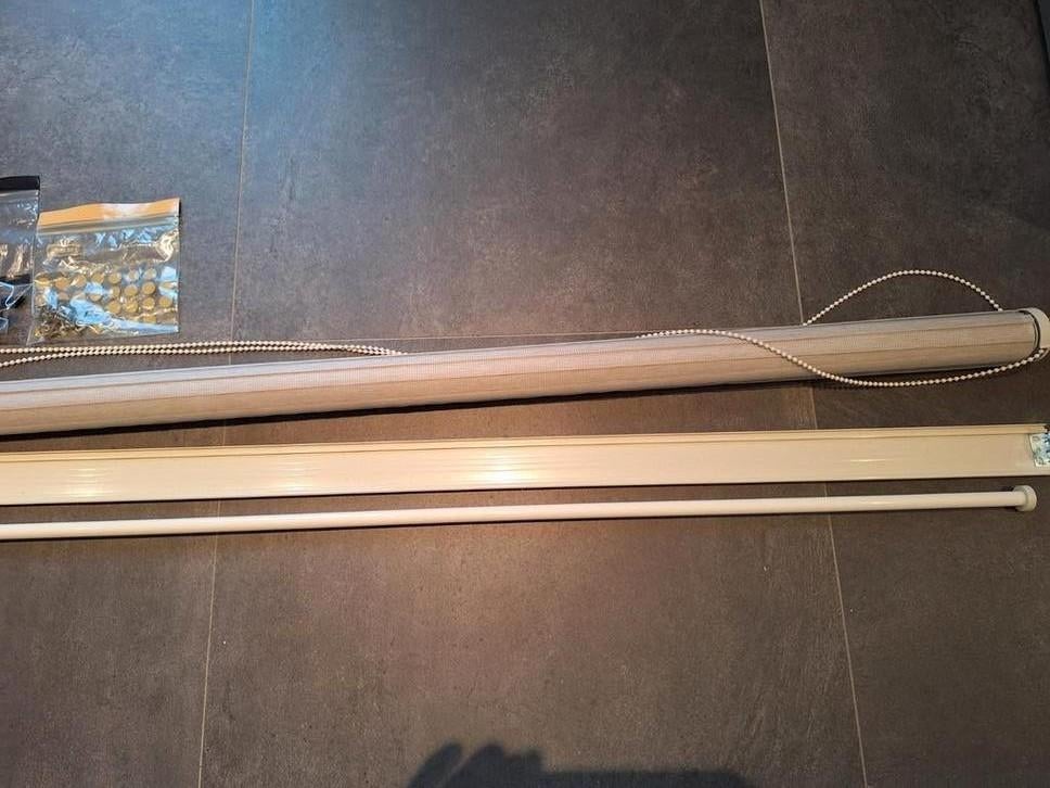 Store enrouleur Duo gris clair à suspension intégrale., Duogordijn, Gris, Comme neuf, 100 à 150 cm