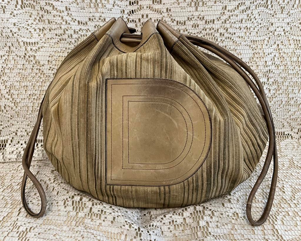 DELVAUX vintage geweven leren tas, Ophalen of Verzenden, Zo goed als nieuw, Leder