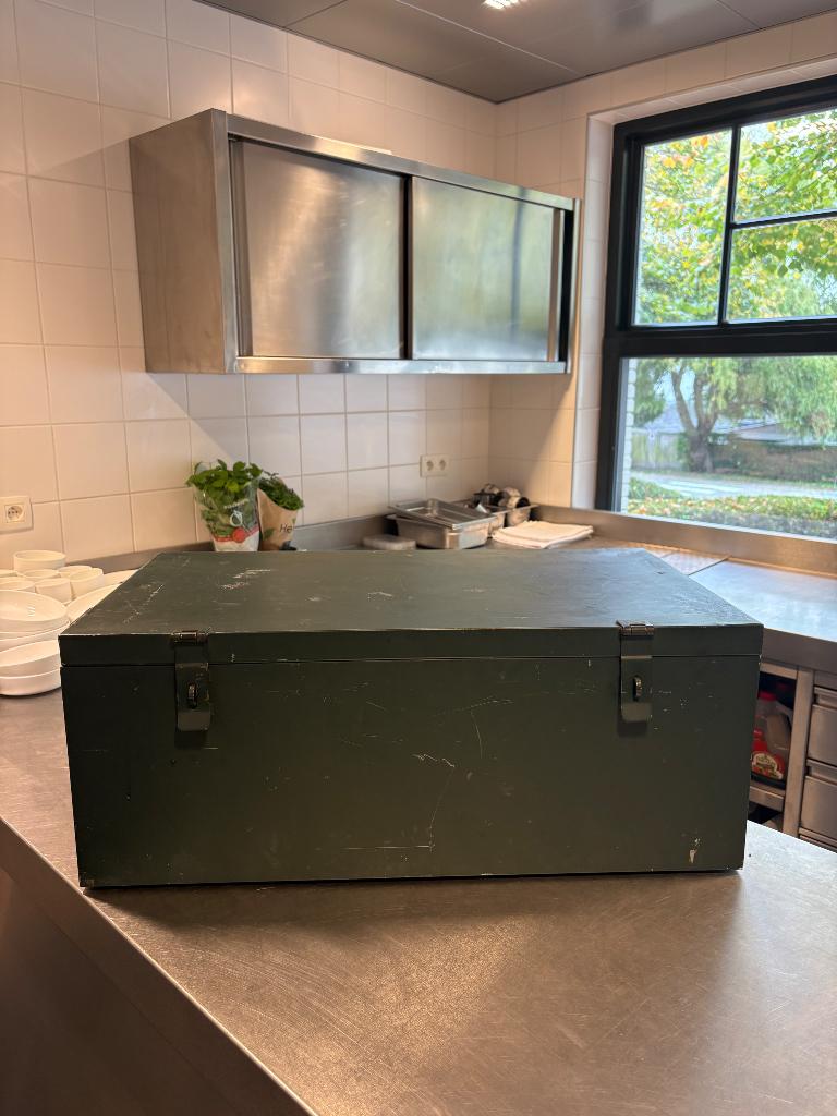 Metalen leger koffer, Verzamelen, Ophalen, Landmacht, Kist of Geocache