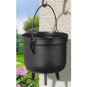 BHR MARMIET BLOEMENHANGPOT 24cm ZWART, Kunststof, Balkon, Rond, Nieuw