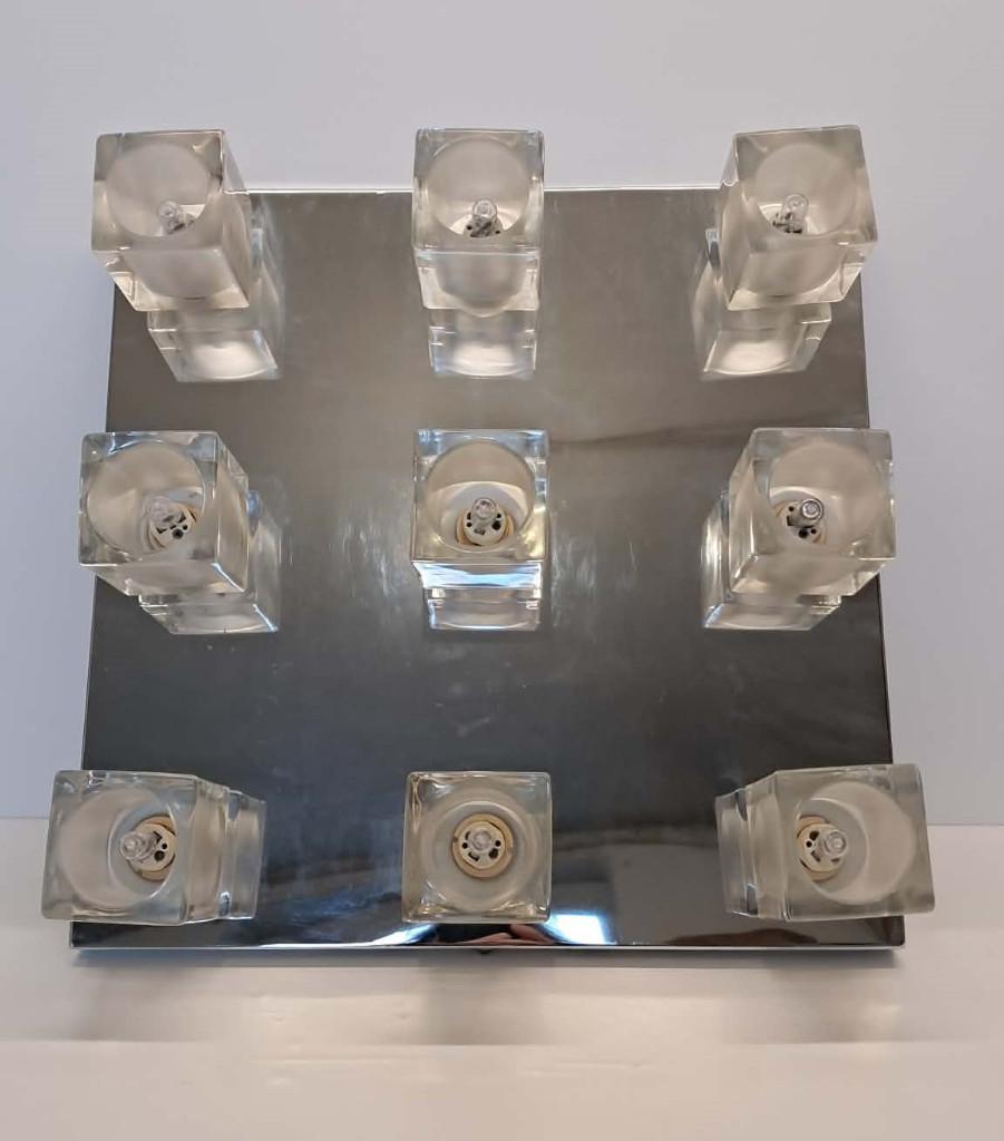 Plafonnier design 9 lumières –  culots G9 (DecoMode Alborz), Enlèvement, Utilisé, Verre