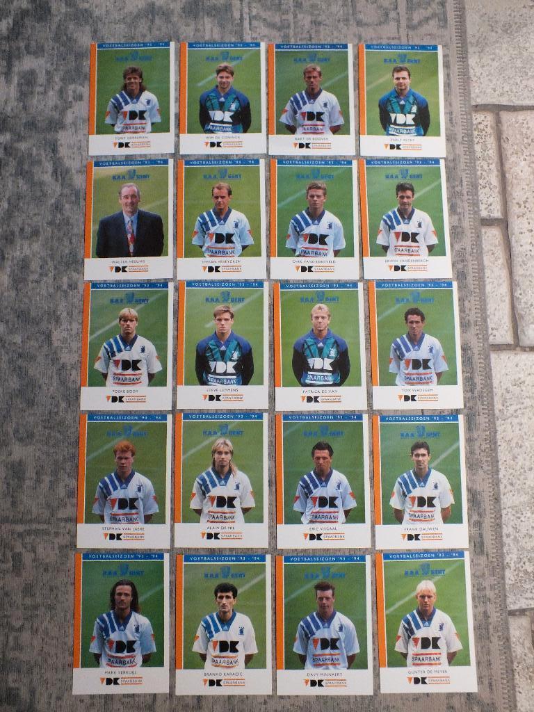 20 SPELERSKAARTEN KAA GENT SEIZOEN 1993-94, Verzamelen, Ophalen of Verzenden, Zo goed als nieuw, Spelerskaart