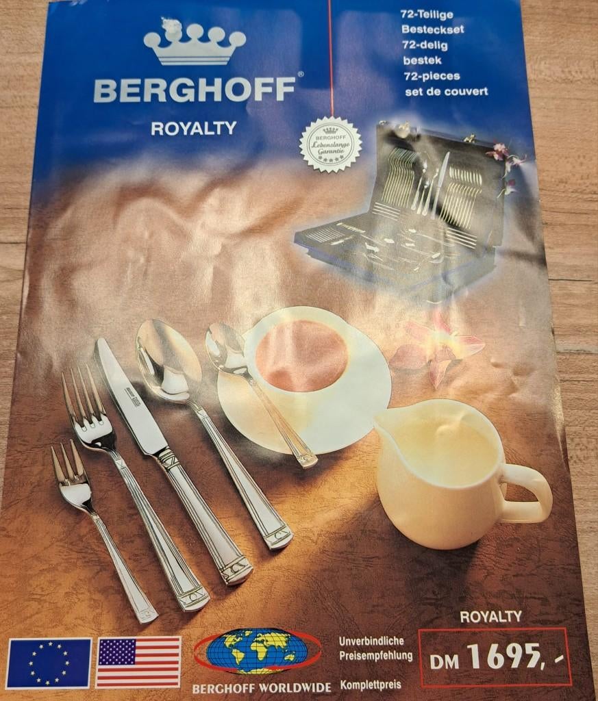 Service de couverts BERGHOFF Royalty, Huis en Inrichting, Keuken | Bestek, Ophalen, Zo goed als nieuw, Bestekset, Inox of Chroom
