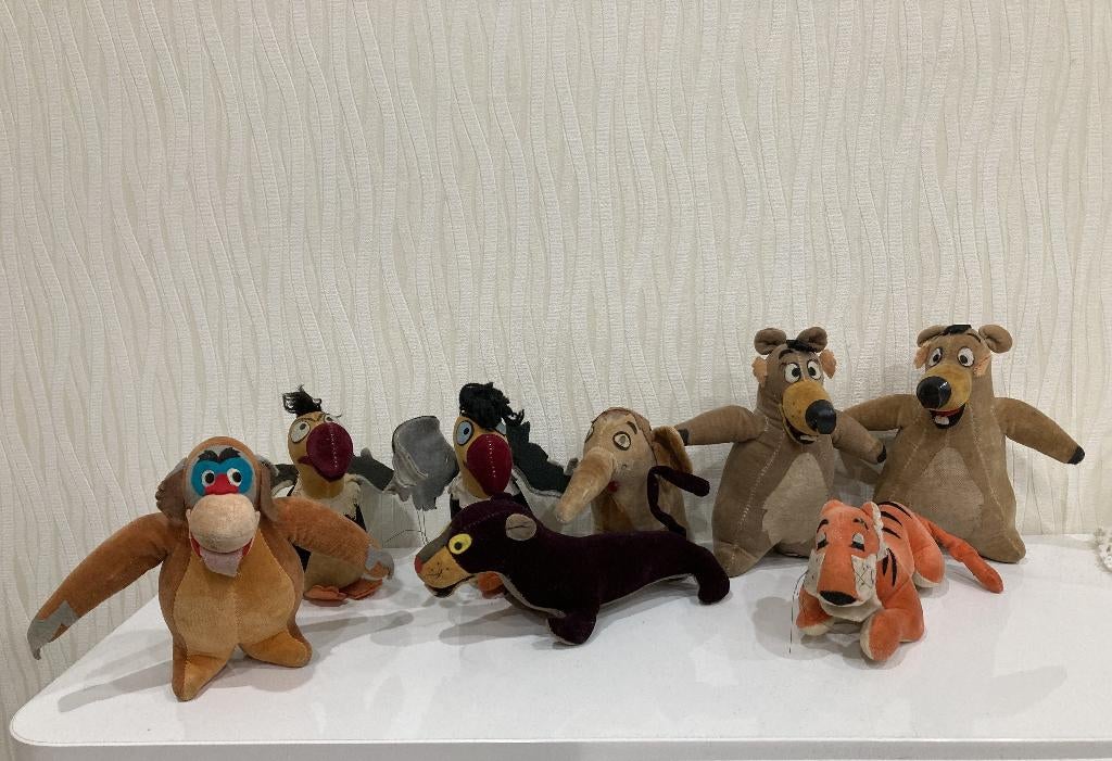8 vintage JUNGLE BOOK dieren van GUND uit 1966 DISNEY, Ophalen of Verzenden