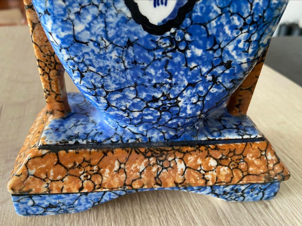 Joli VASE ART DECO - motif Delft - Etat parfait !, Enlèvement ou Envoi