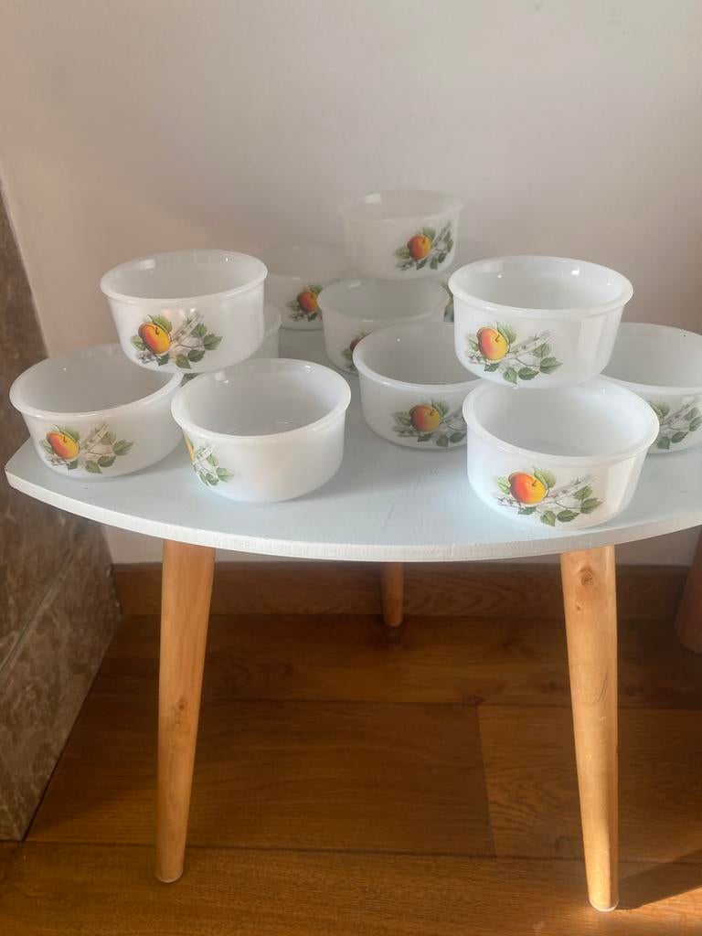 Ramequins(12) Arcopal décor à la pomme, Enlèvement ou Envoi