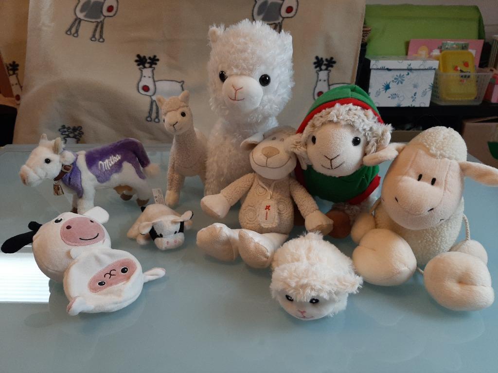 Koe Alpaca Schaap knuffels, Kinderen en Baby's, Speelgoed | Knuffels en Pluche, Ophalen of Verzenden, Zo goed als nieuw, Koe