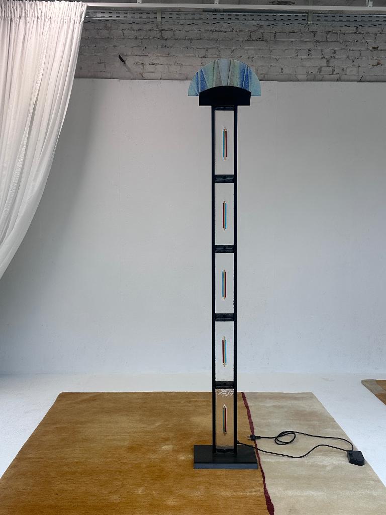De Majo vloerlamp met Murano glas, Huis en Inrichting, Lampen | Vloerlampen, Gebruikt, 150 tot 200 cm, Glas, Metaal, Verzenden
