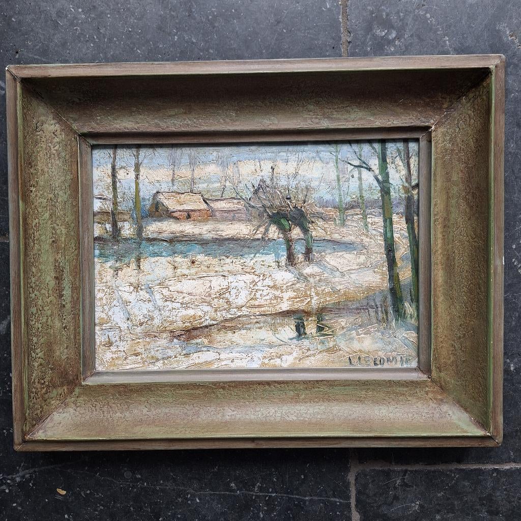 Winterlandschap Leopold Lecomte, Antiek en Kunst, Verzenden