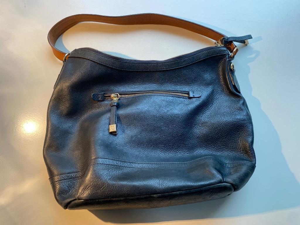 handtas, Massimo dutti, Handtassen en Accessoires, Ophalen, Gebruikt, Blauw, Leer