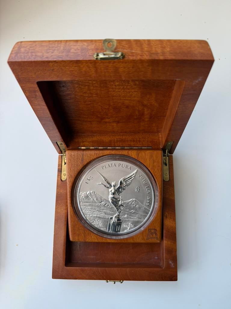 1 kilo zilver 2010 Mexico plata pura Proof set, Ophalen of Verzenden, Platina