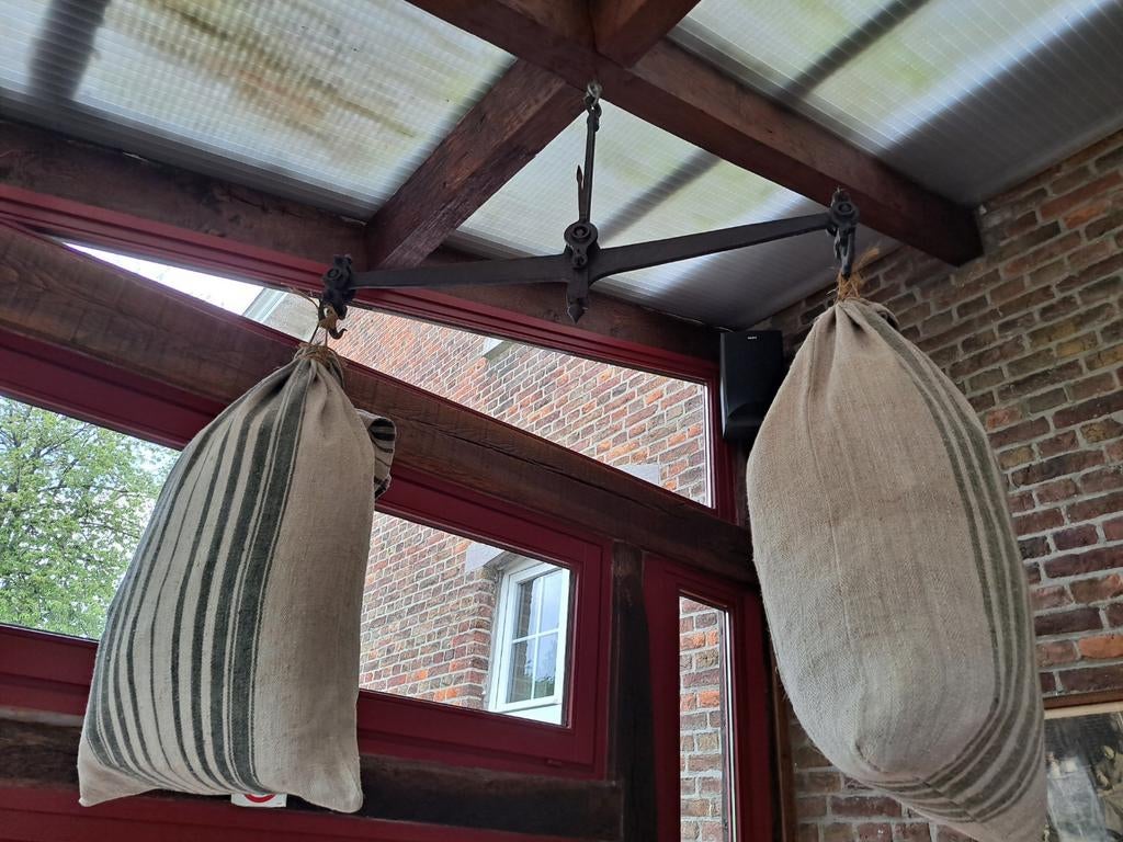 Bascule, weegschaal in staal, Antiek en Kunst, Antiek | Gereedschap en Instrumenten, Ophalen