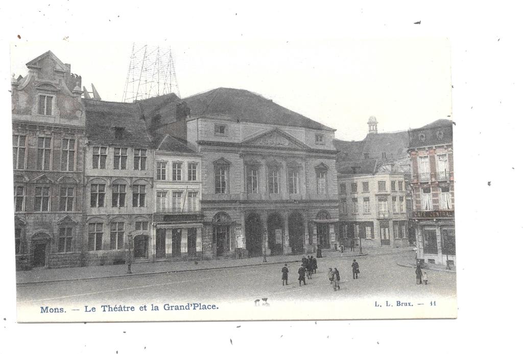 Mons NA152: Het theater en de Grote Markt, Verzenden, Voor 1920, Ongelopen, Henegouwen