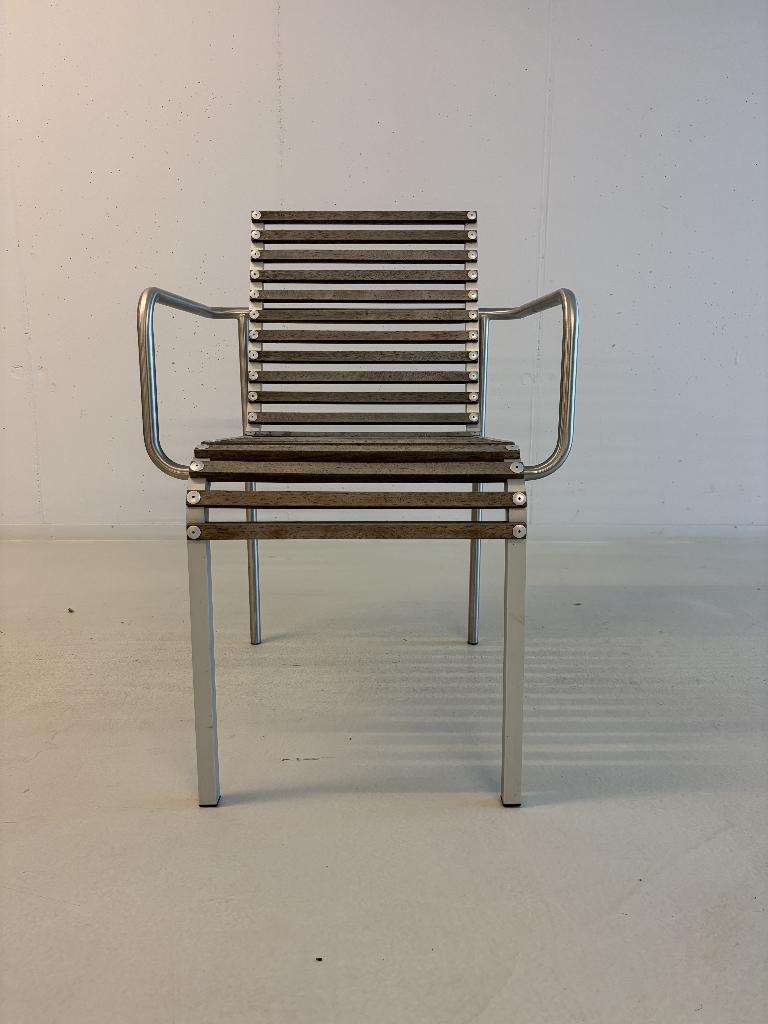 4 originele Extremis tuinstoelen ncl. vilten kussens, Tuin en Terras, Ophalen, Gebruikt, Overige materialen, Stapelbaar