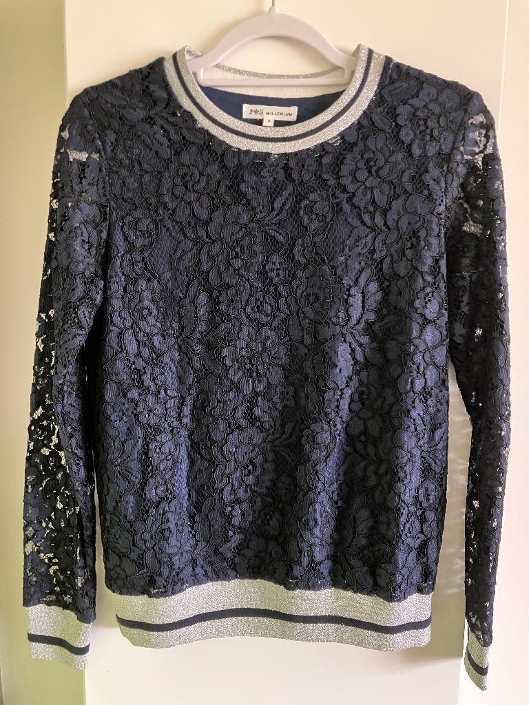 Donkerblauwe kanten tuniek Millenium maat S Nieuw, Blauw, Nieuw, Maat 36 (S), Millenium