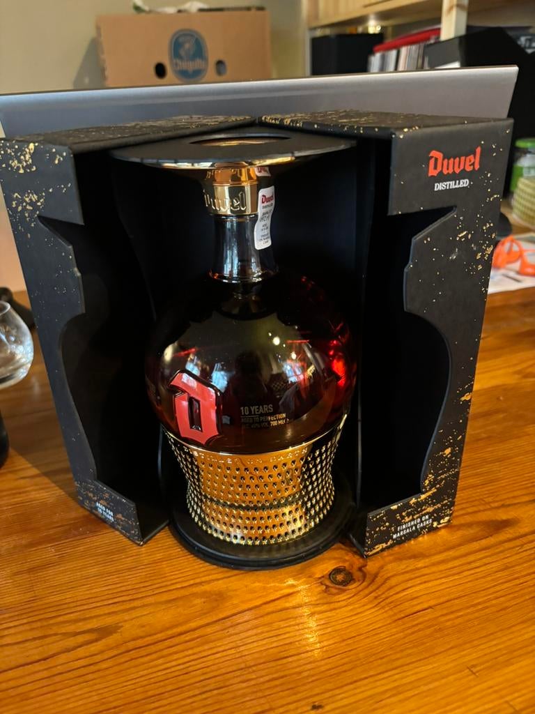 Duvel Distilled 2023 fles whiskey, Verzamelen, Ophalen, Zo goed als nieuw, Duvel
