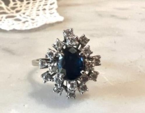 18 karaat witgoud ring, Bijoux, Sacs & Beauté, Bagues, Enlèvement ou Envoi, Or, Comme neuf, Or