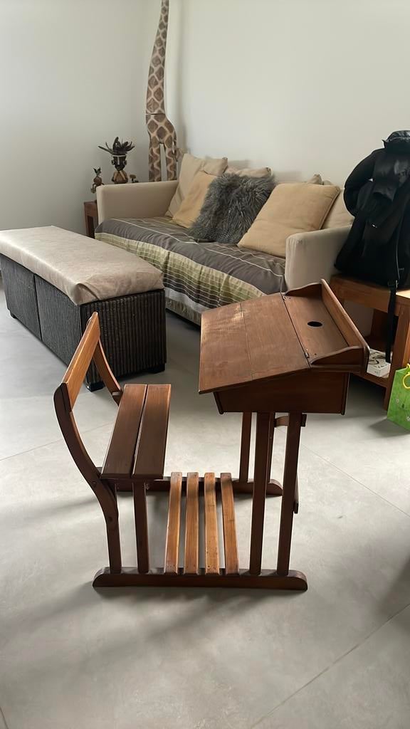Ancien banc d’écolier en bois, Maison & Meubles, Enlèvement