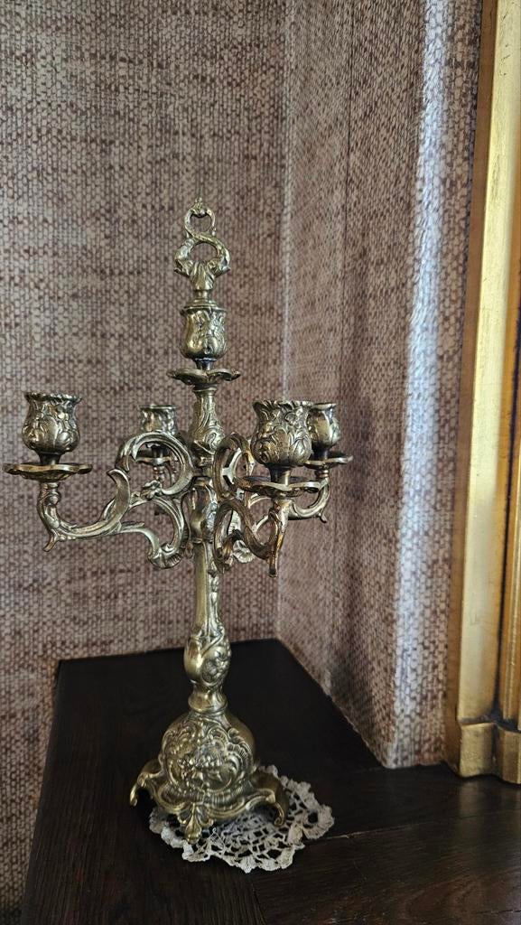 Vintage messing kandelaar, Antiek en Kunst, Ophalen