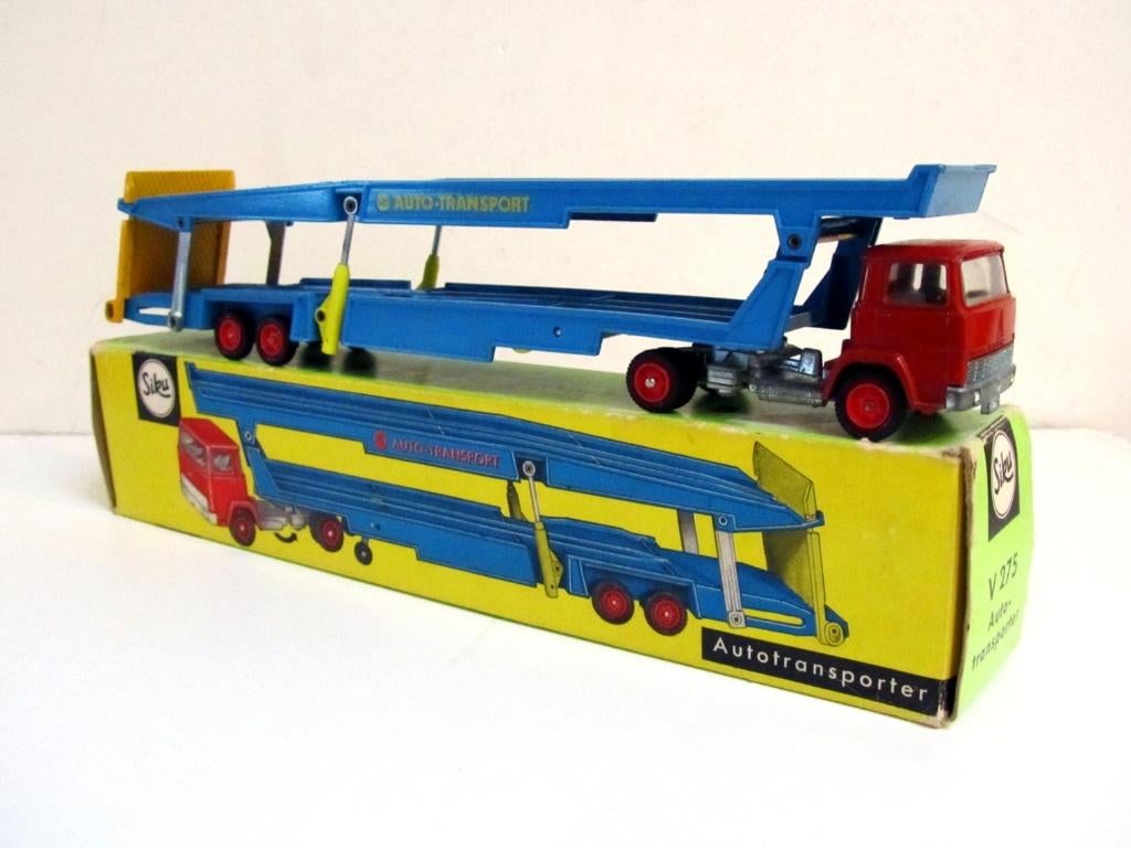 Vintage Siku V 275 Magirus Autotransporter + boîte (1967-73), Enlèvement ou Envoi, Comme neuf, Bus ou Camion