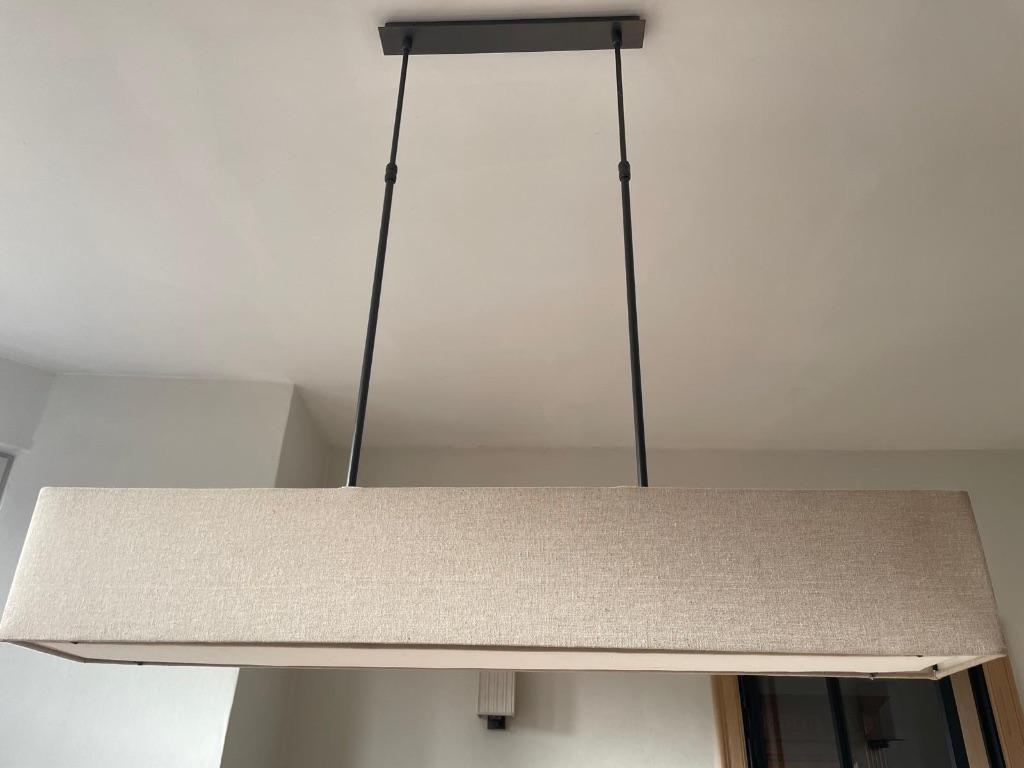 Suspension élégante en lin beige, Enlèvement, Comme neuf, Classique élégant, 50 à 75 cm